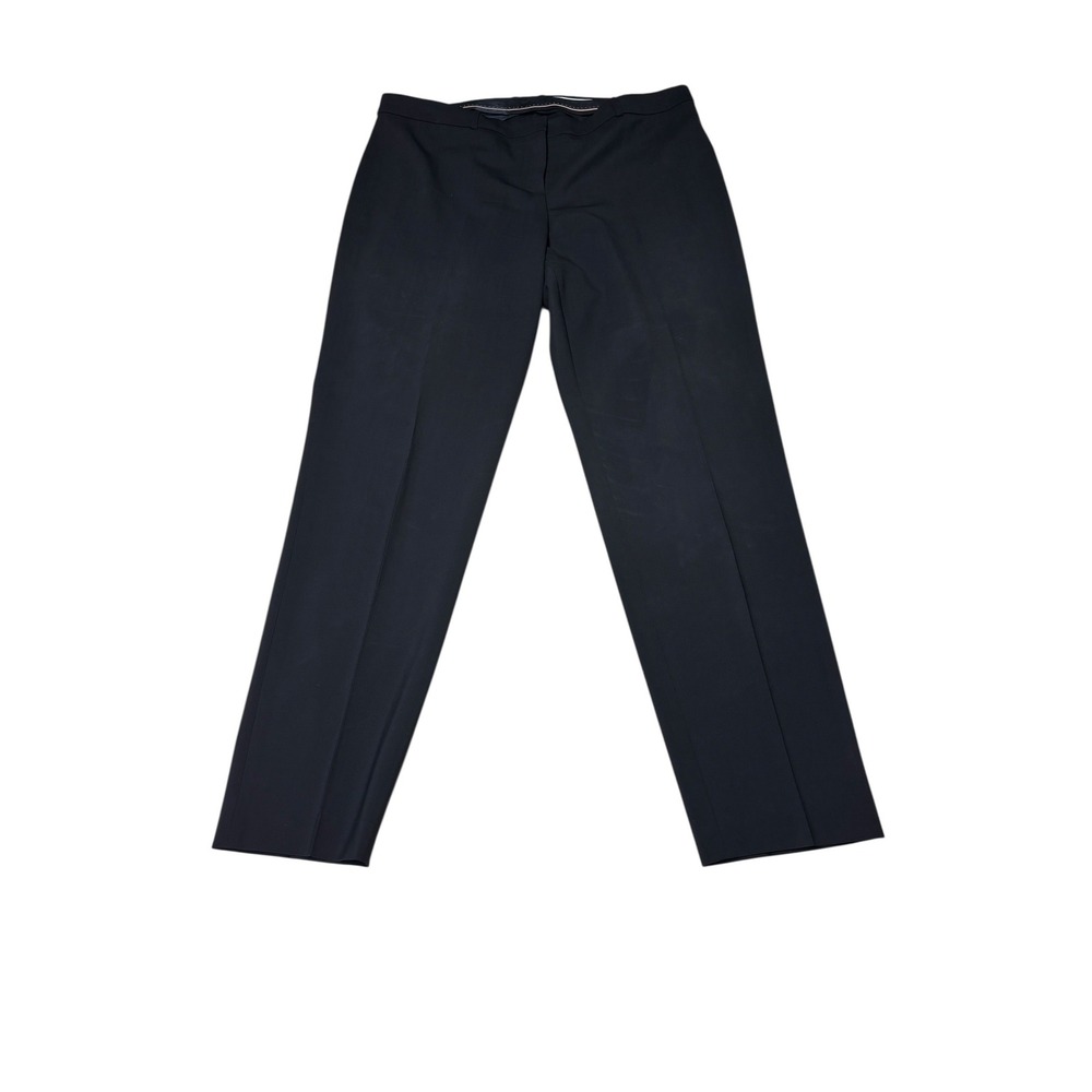 Hugo Boss Womens Black Straight Leg Dress Wool Pants Trousers Office 34x29